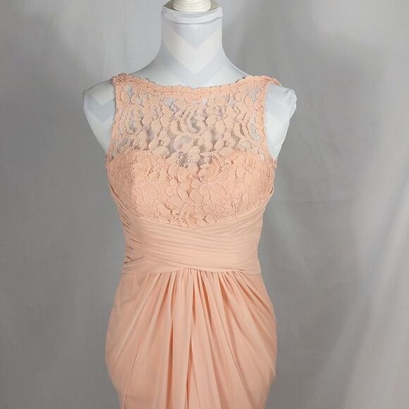 David's Bridal Lace Formal Dress - Picture 1 of 8